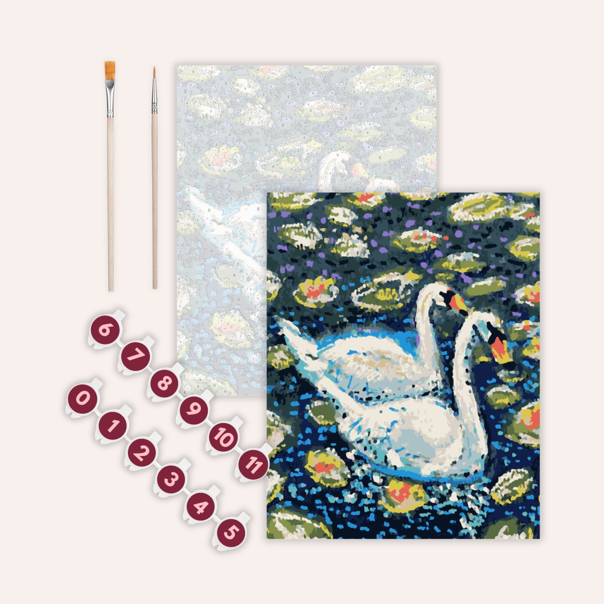 Two Swans Besties Paint-by-Number Kit