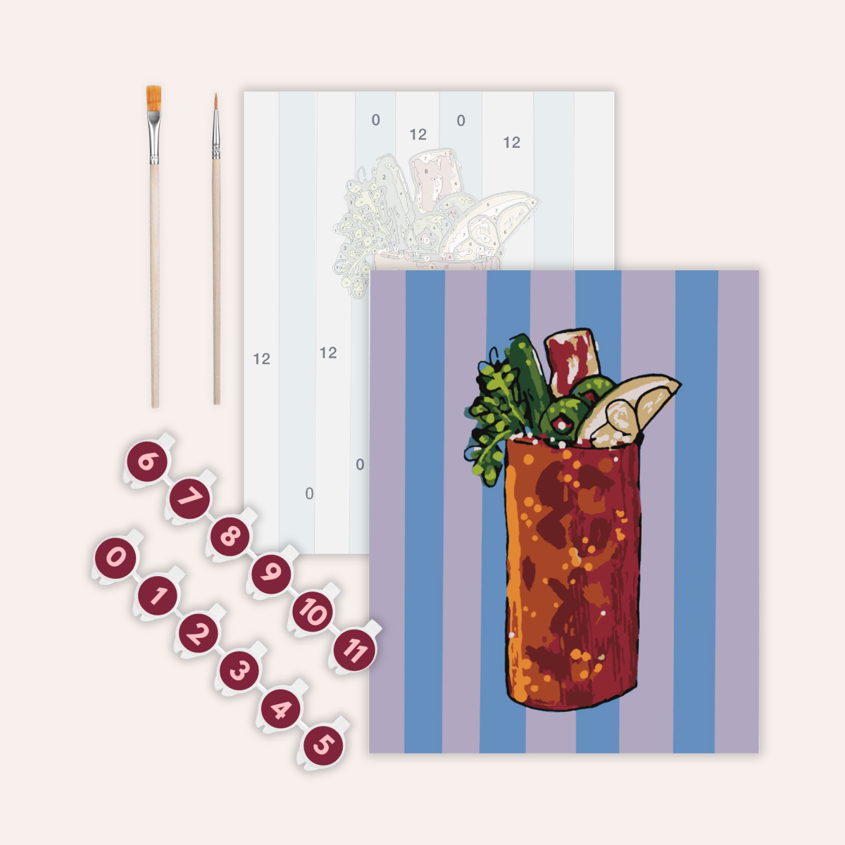 Bloody Mary Cocktail Paint-by-Number Kit