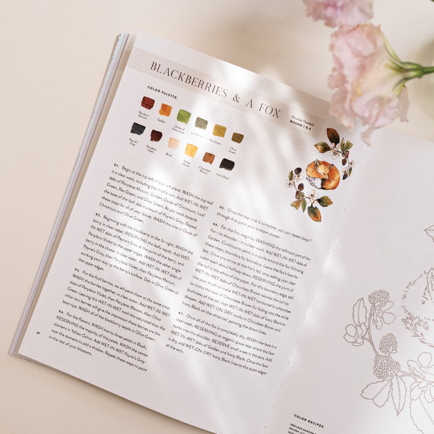 Flowers, Feathers, and Animal Friends Watercolor Workbook