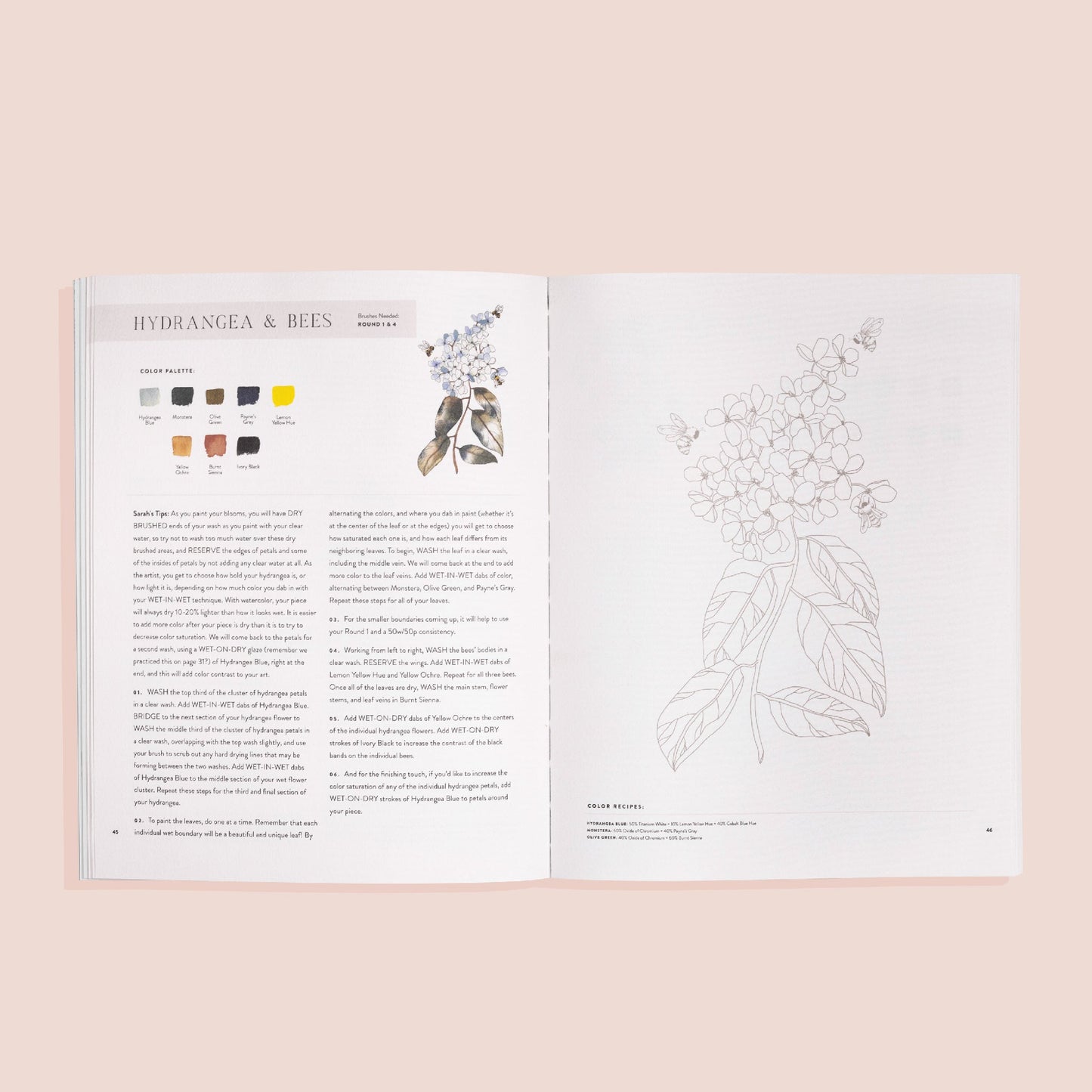 Flowers, Feathers, and Animal Friends Watercolor Workbook