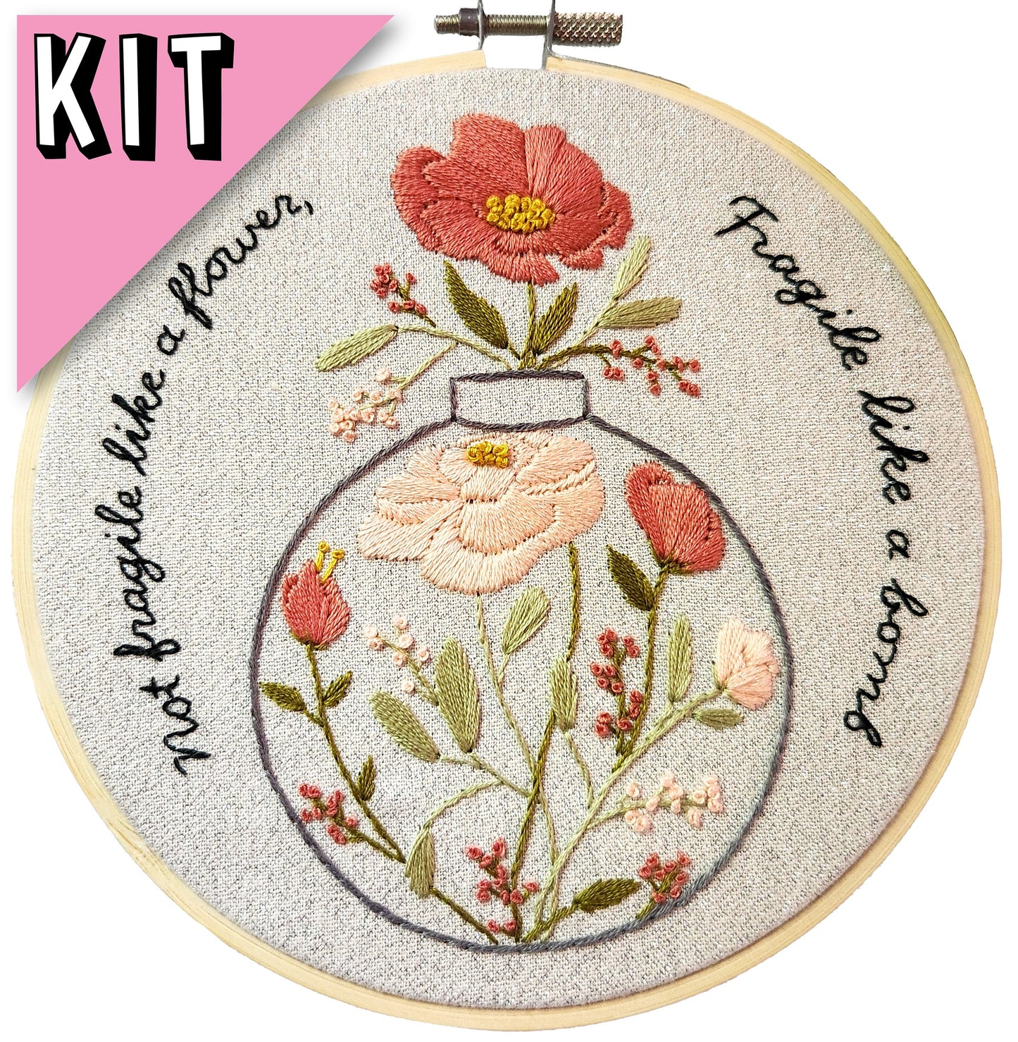 Fragile Like a Bomb Beginner Embroidery Kit