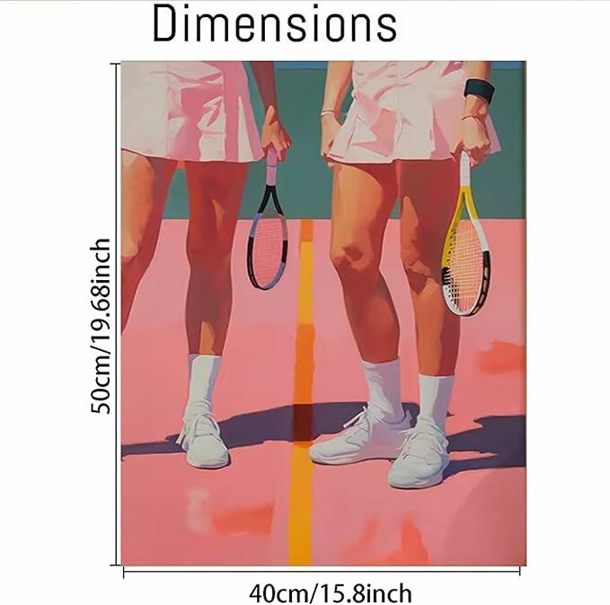 Retro Tennis Pickleball Paint-by-Number Kit