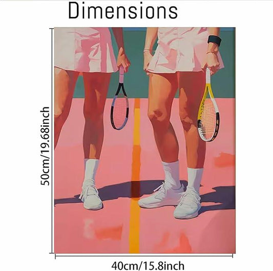 Retro Tennis Pickleball Paint-by-Number Kit