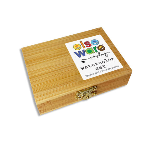 18-Color Portable Bamboo Watercolor Set